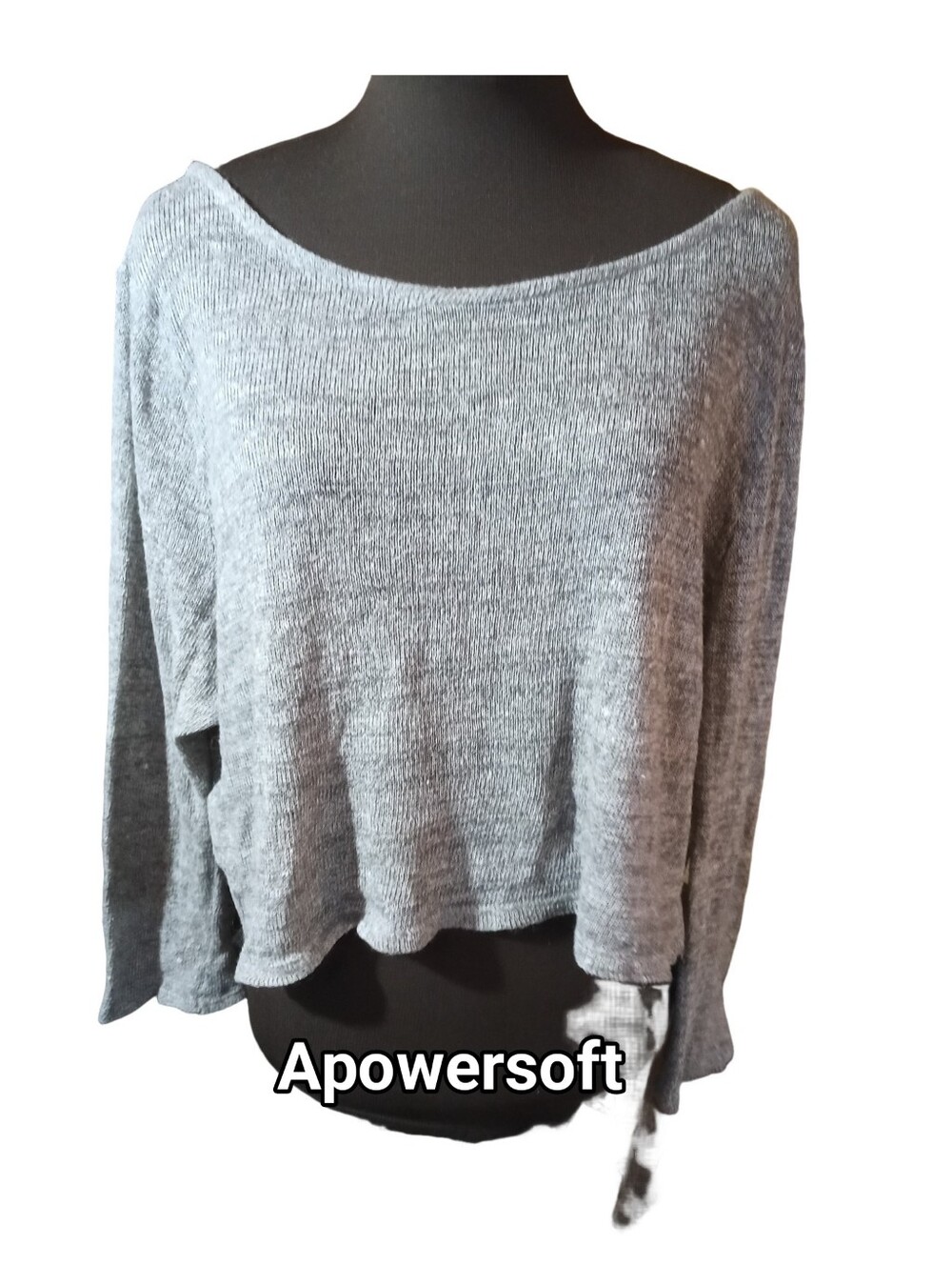Brandy Melville Gray Lightweight Boatneck Sweater